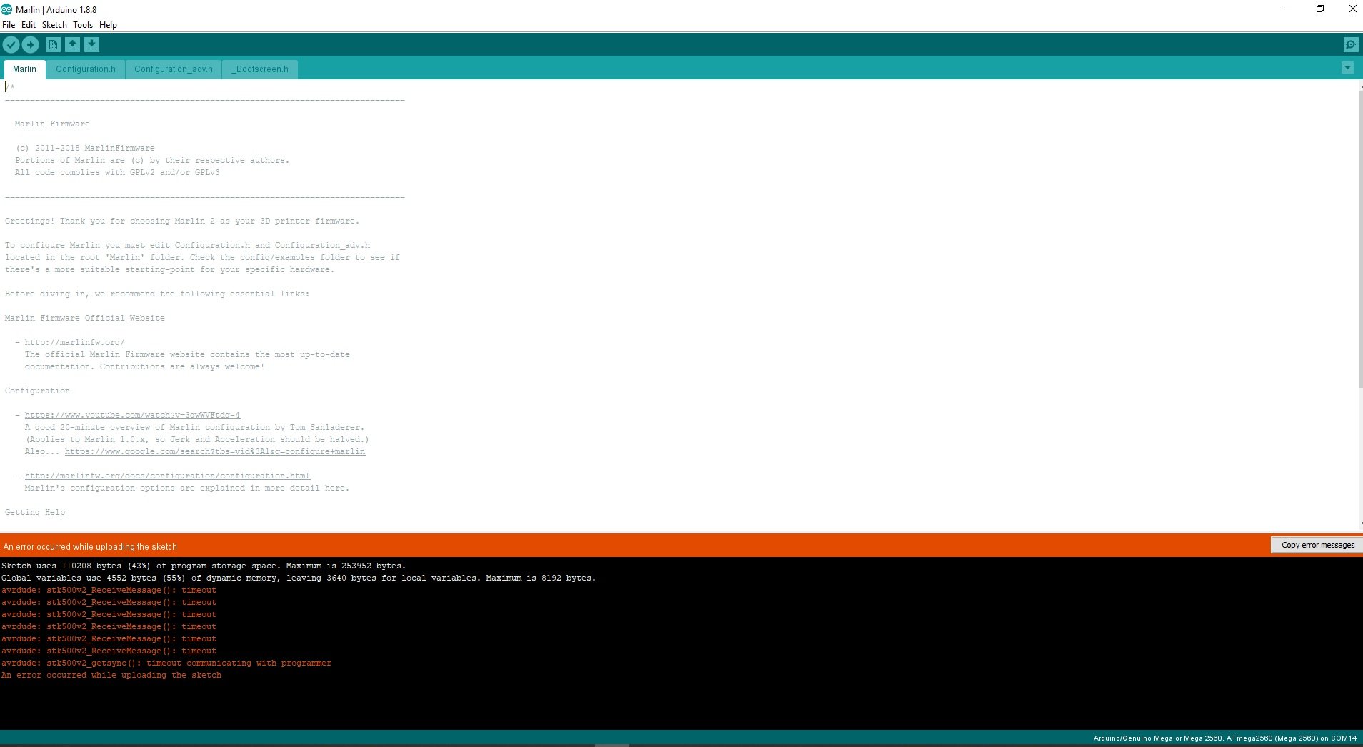 Marlin Rambo problem with flashing Marlin on RAMBO - Your Builds - V1 Engineering Forum