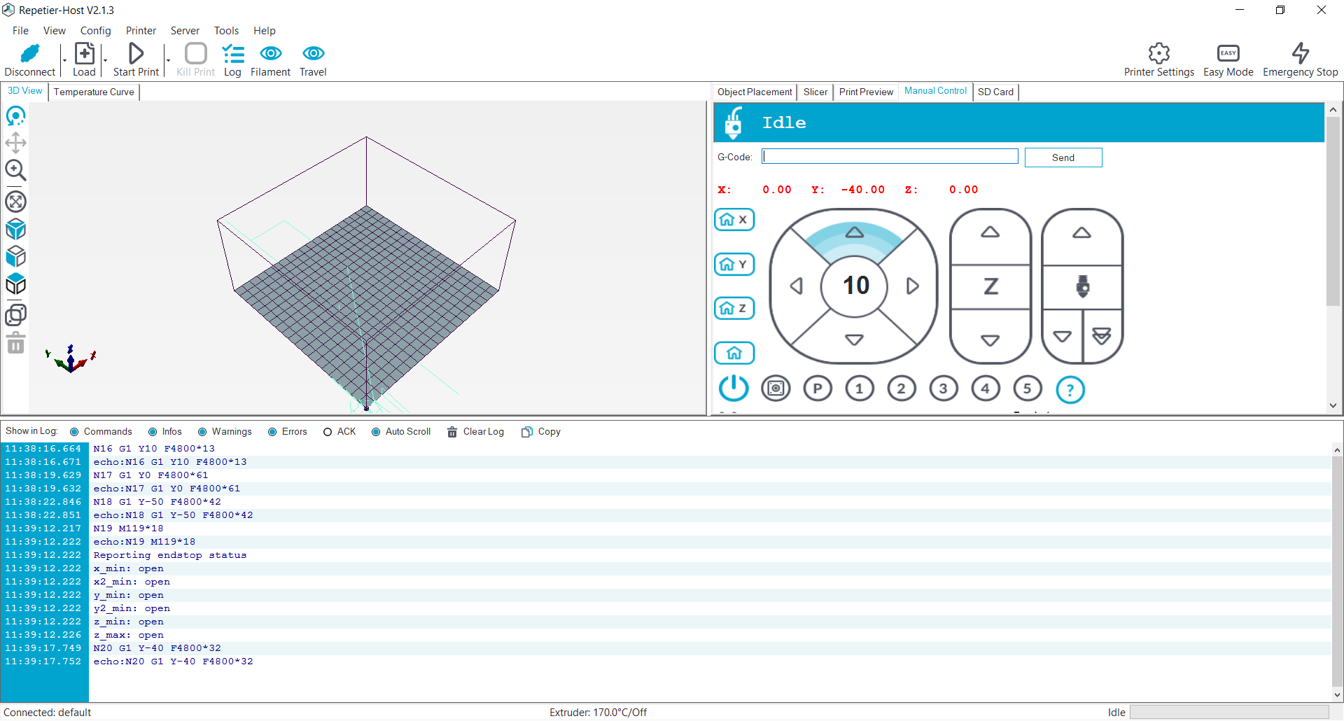 Repetier manual control sporadic, stops working Troubleshooting V1